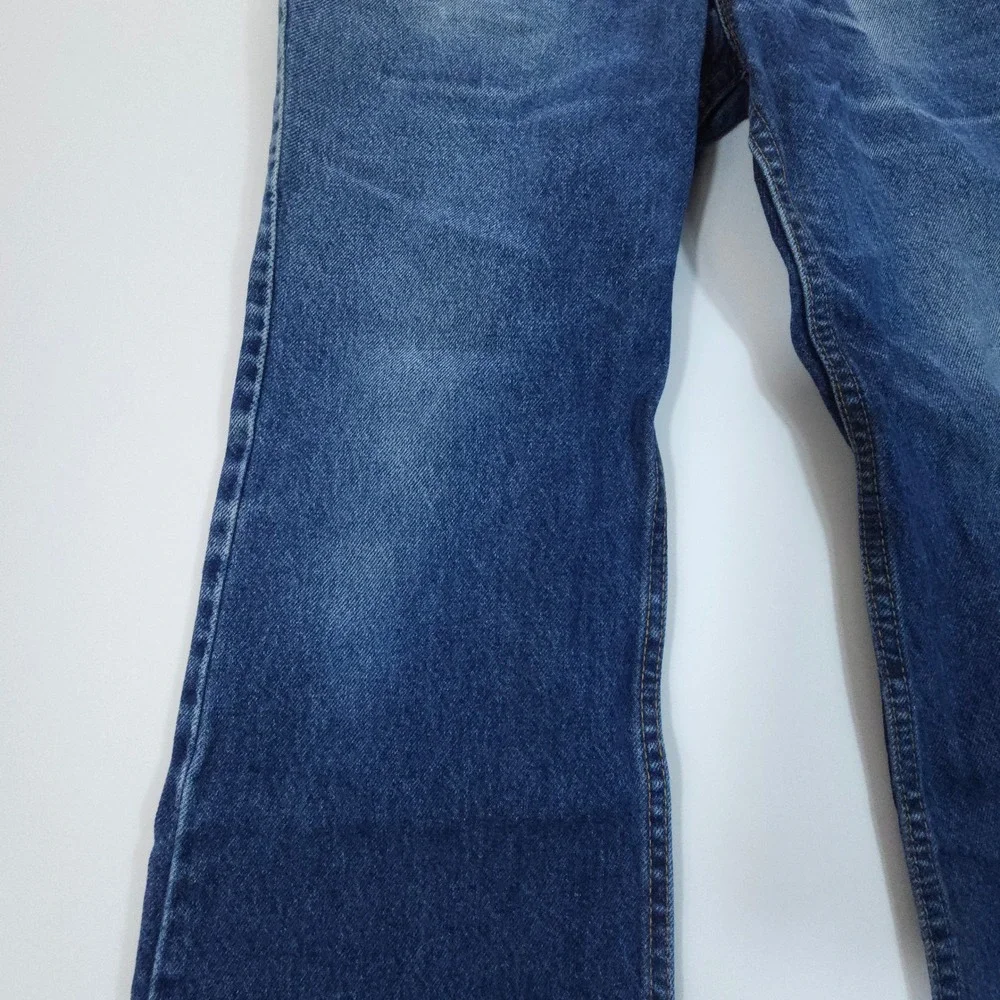 VTG Y2K Levi 517 Mens 32x24 Blue Orange Tab Straight Leg Jeans USA Made Fade